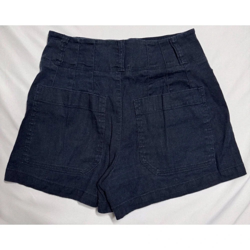 Maeve Anthropologie Colette Linen Blend Black Shorts Womens Size 25 - Picture 4 of 6
